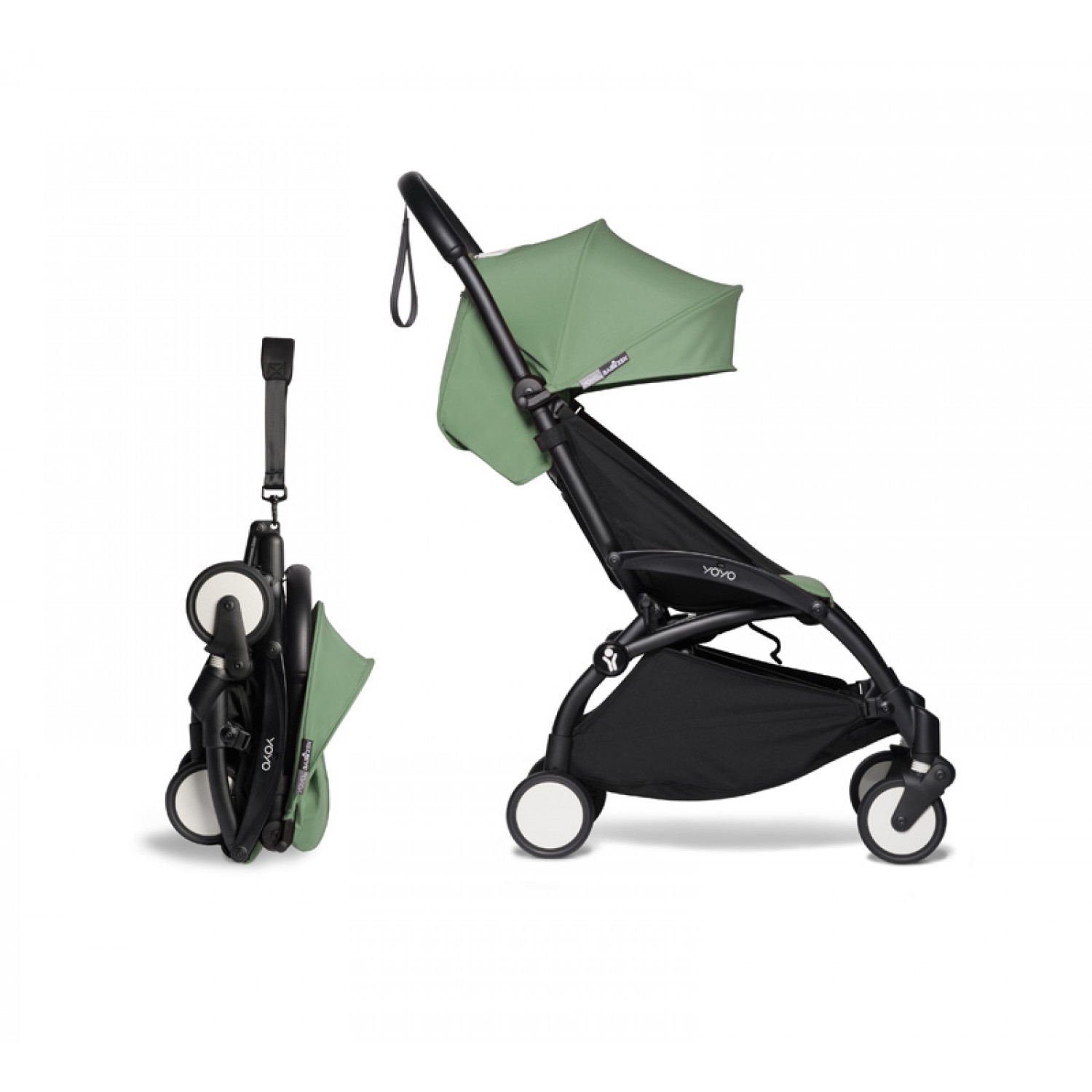 Complete BABYZEN stroller YOYO2  0+ and 6+ | Black Chassis Peppermint